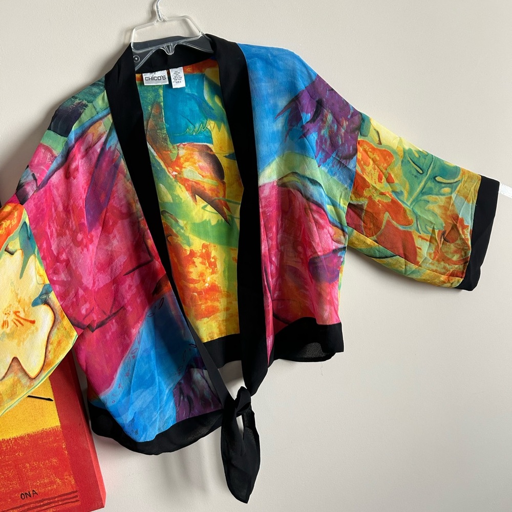 Chico's Vibrant Multicolor Women's Blazer